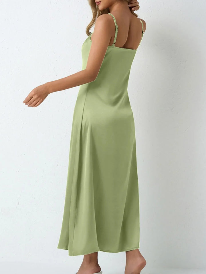 Satin Cowl Neck Cami Dress