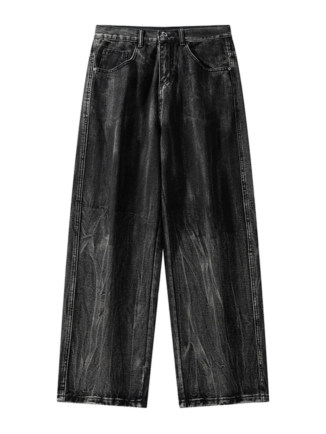 Men's Full Size Wash Wide Leg Relaxed Fit Jeans Plus Size
