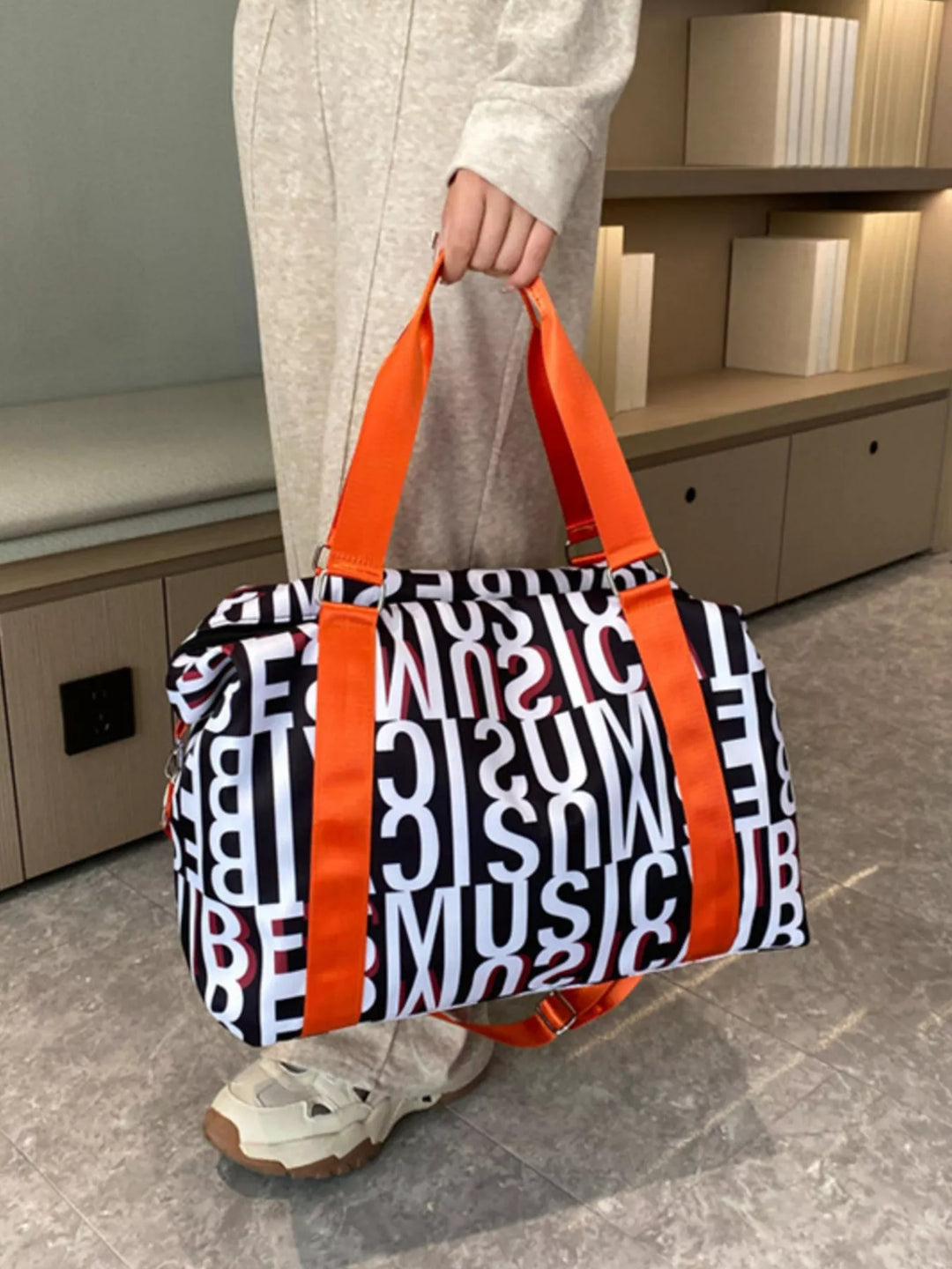 Letter Print Travel Bag