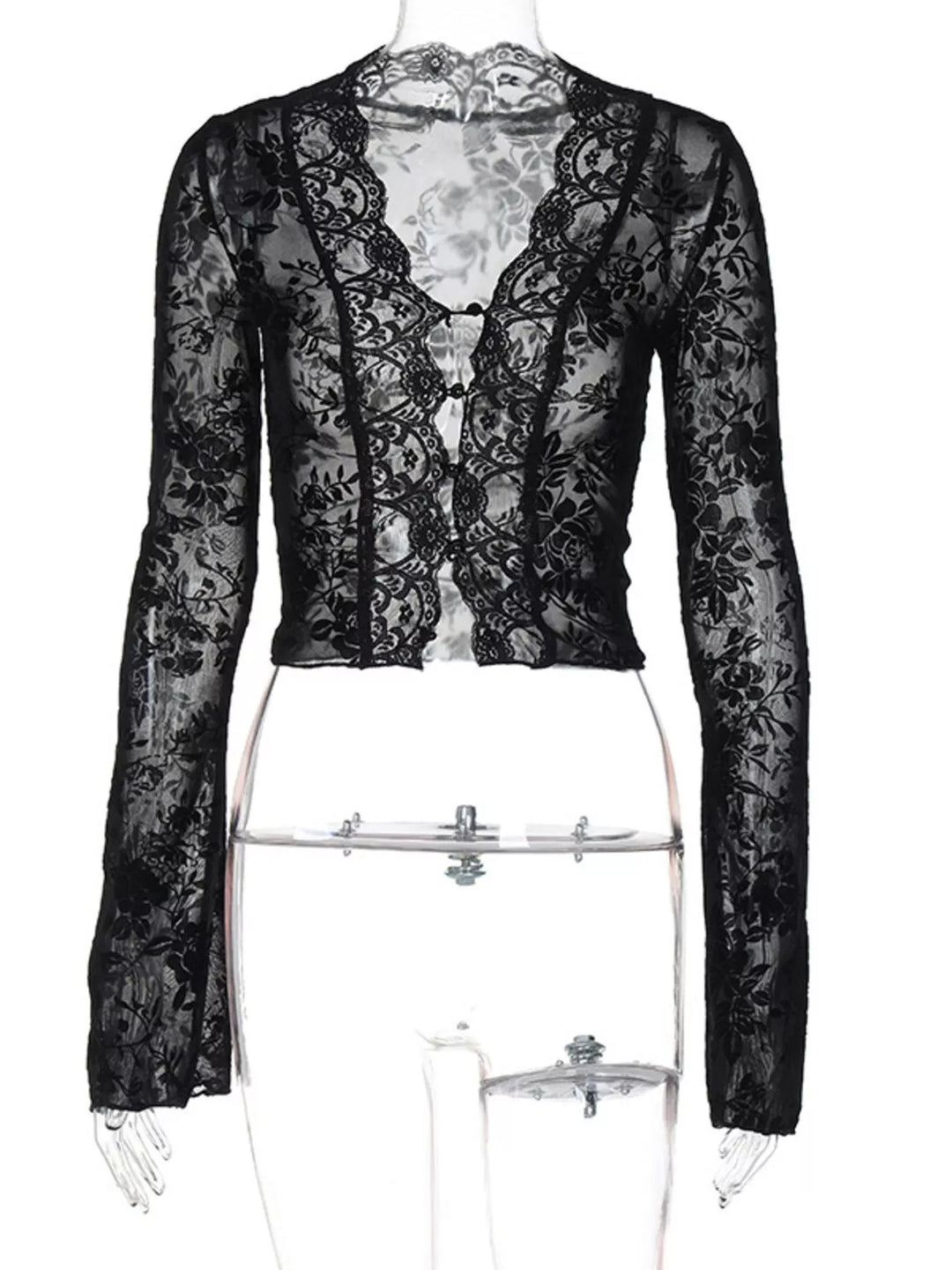 Lace Detail Long Sleeve Top