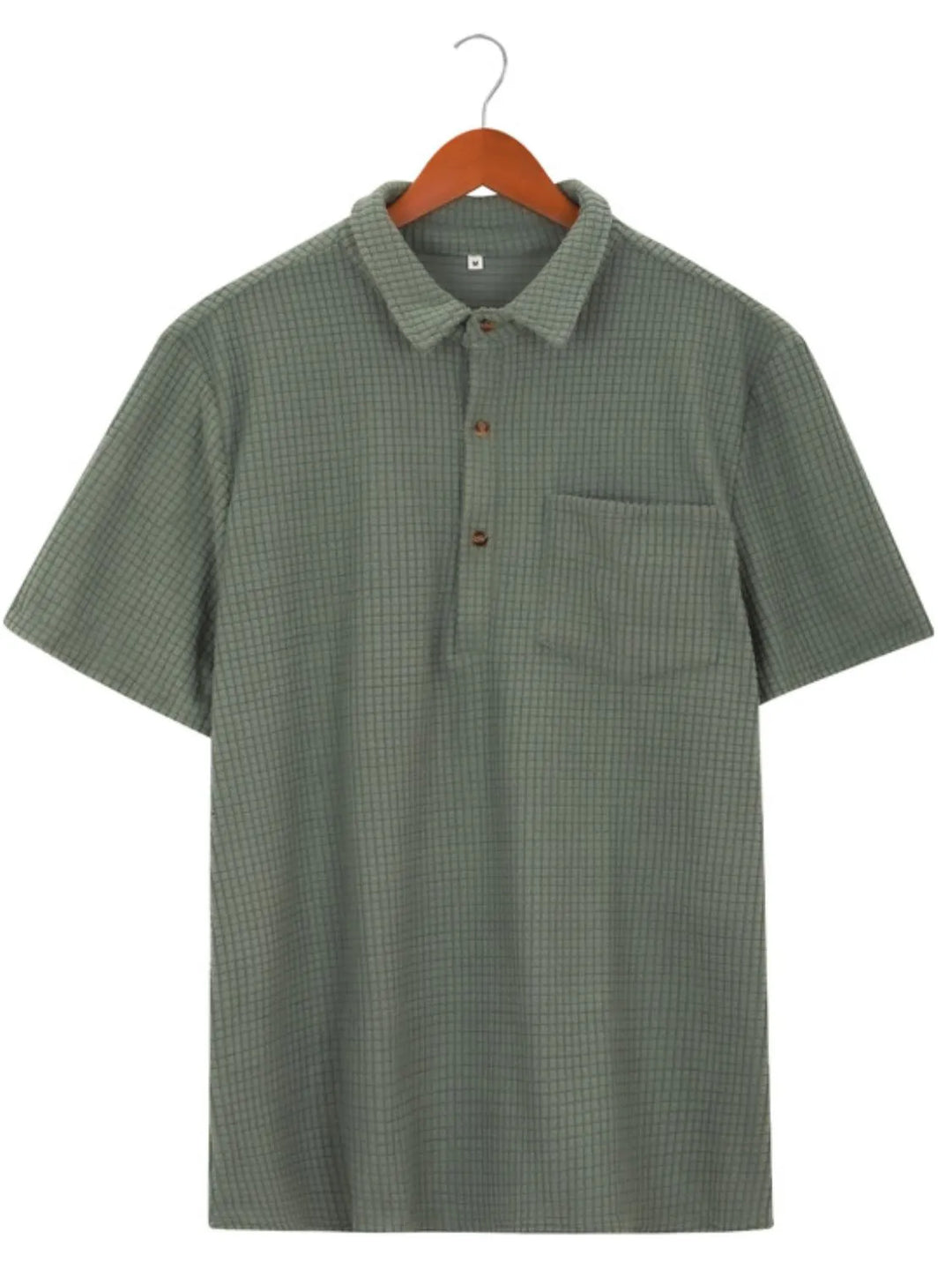Men's Full Size Button Detail Short Sleeve Polo Plus Size