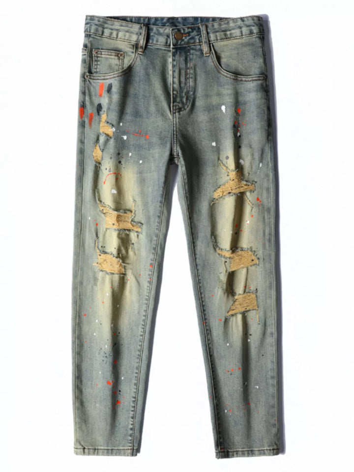 Men's Distressed Slim Fit Jeans