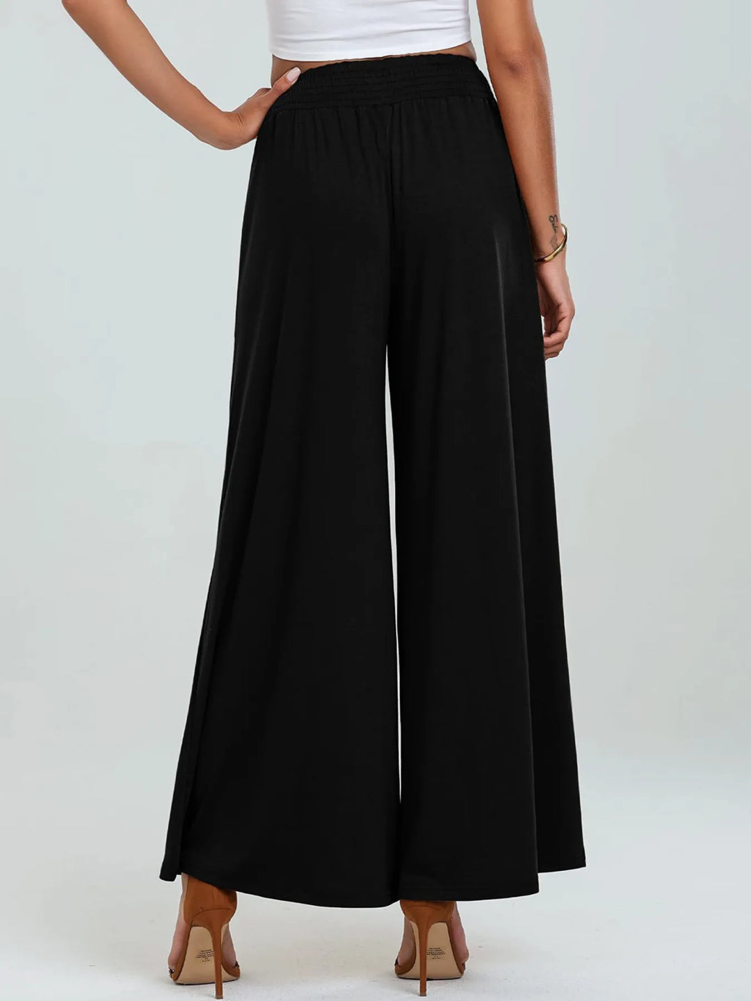 High-Waisted Wide Leg Pants with Pockets