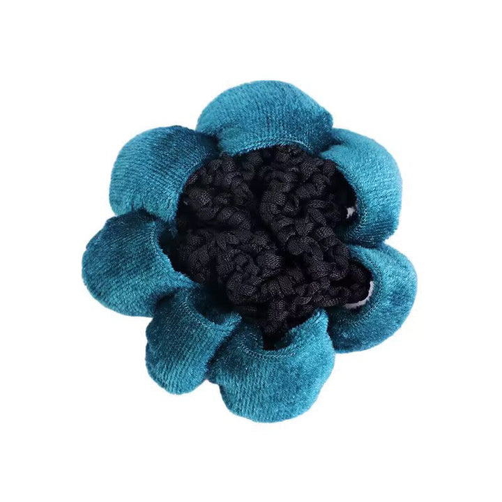 Solid Color Performance Dance Velvet Headband With Hair Mesh Bag