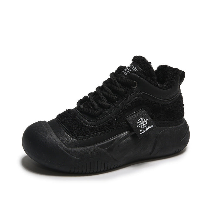 Fleece-lined Female Warm All-matching Casual Sports Skate Shoes