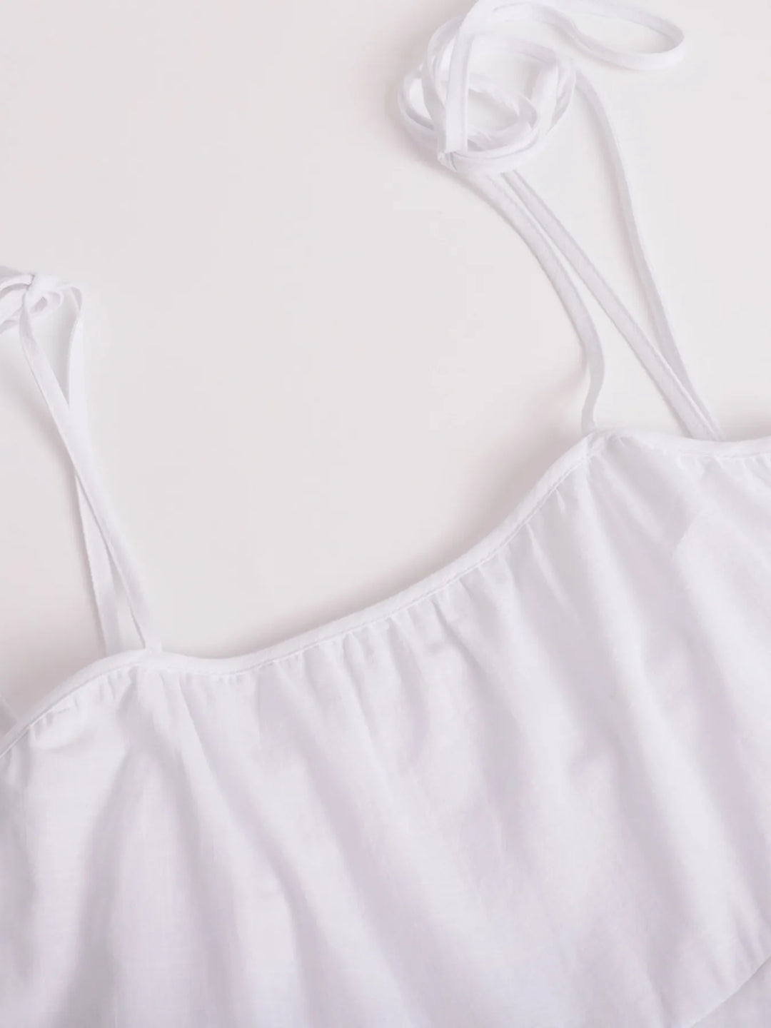 Ruffle Layered Tie Shoulder Cami Dress