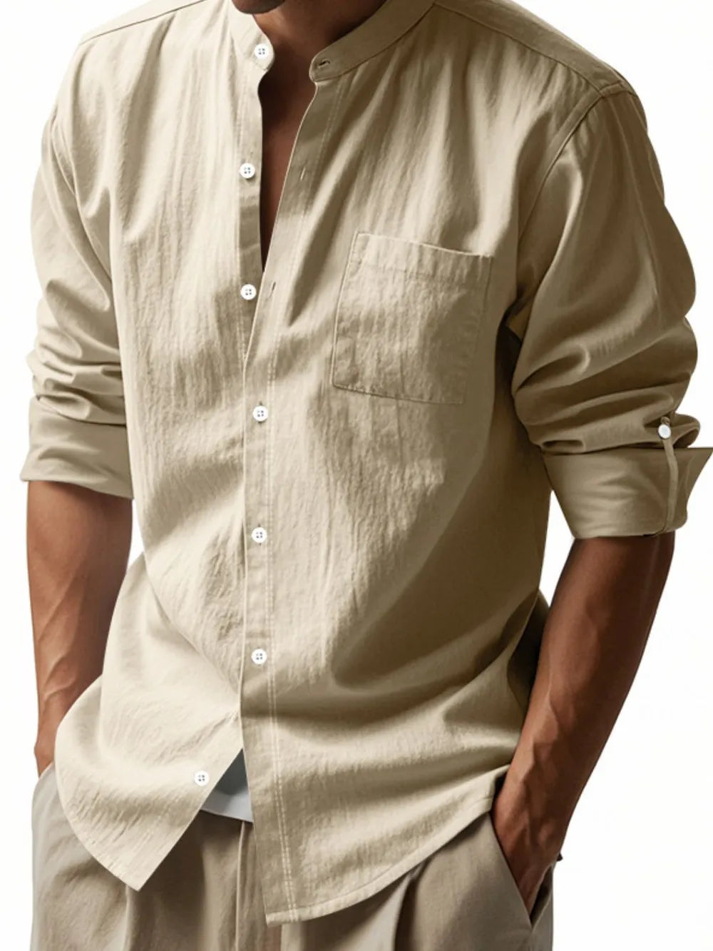 Men's Full Size Button Down Long Sleeve Shirt Plus Size