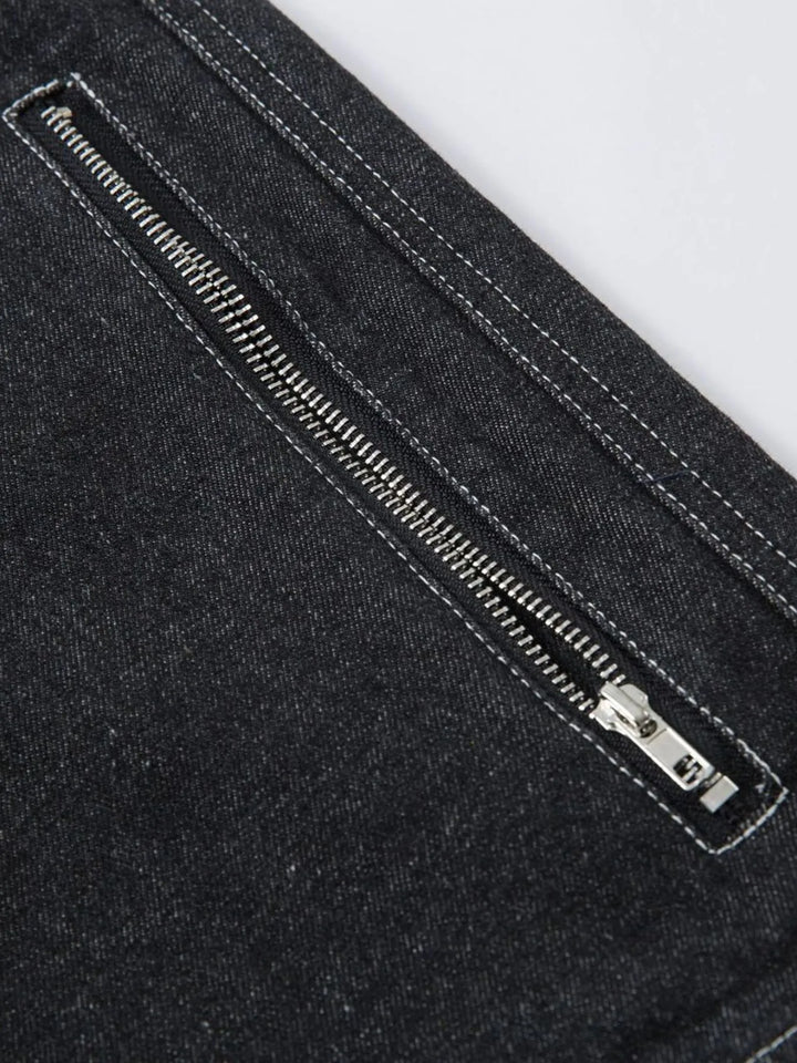 Men's Wide Leg Jeans with Contrast Panels