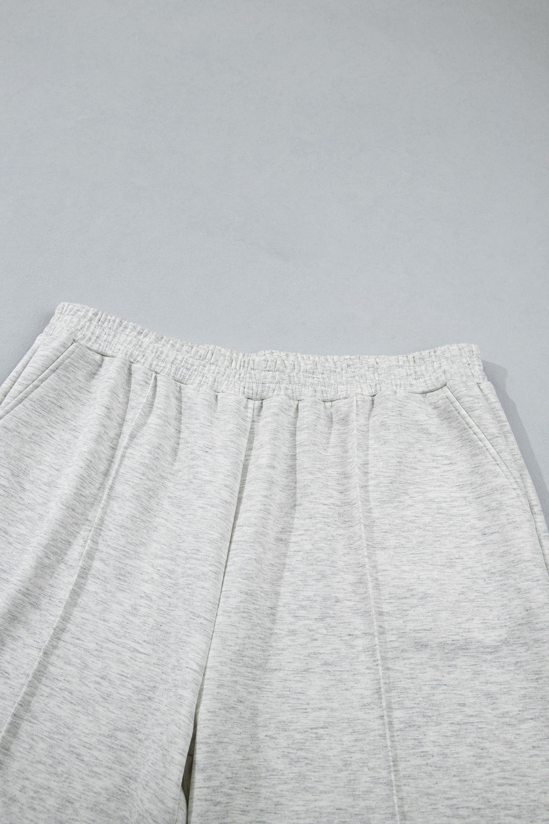 Light Grey Half Zip Polo Tee Loose Pants Plus Size 2pcs Outfit
