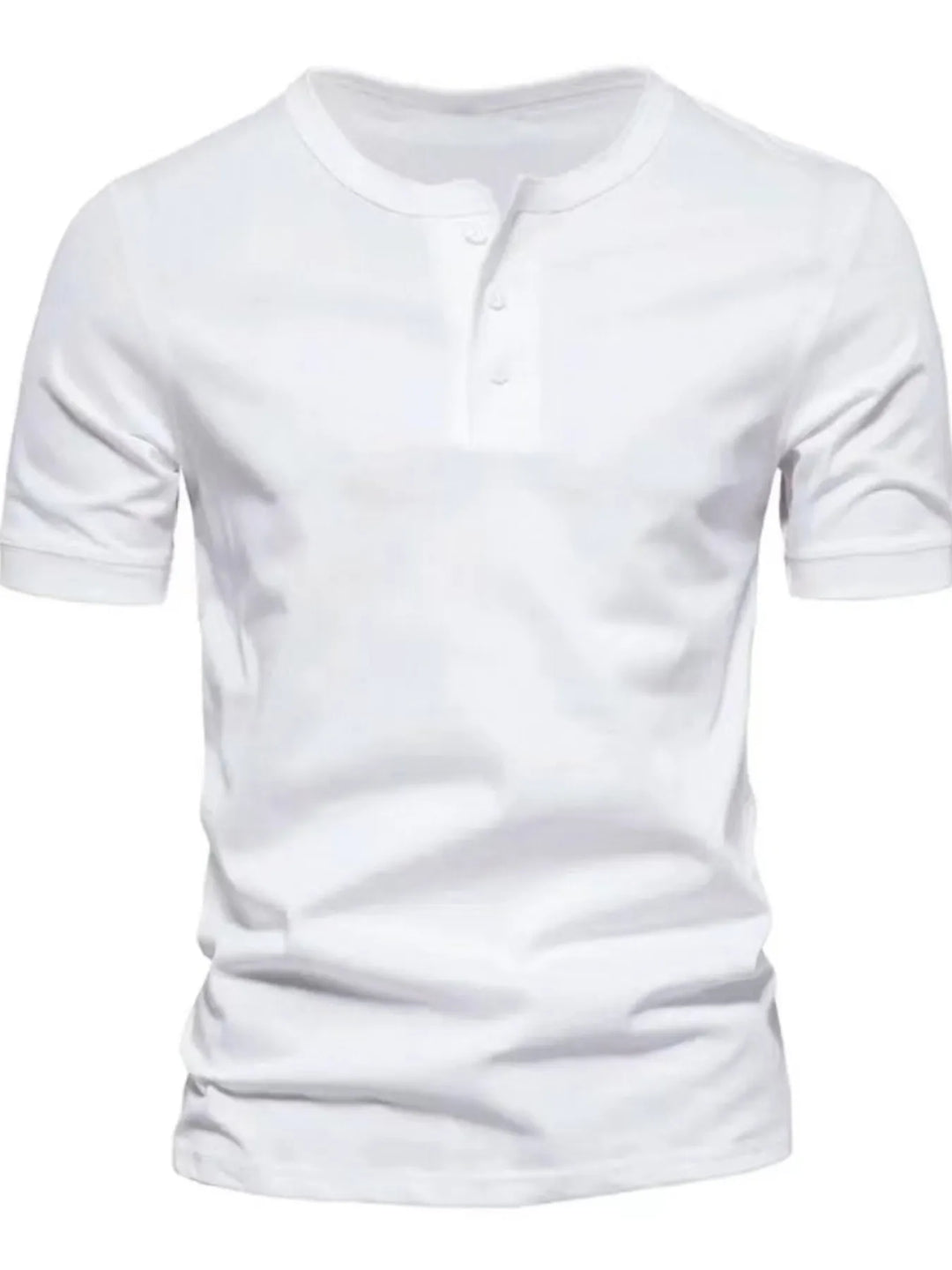 Men's Full Size Button Detail Short Sleeve Top Plus Size