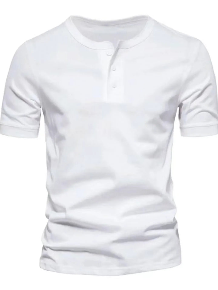 Men's Full Size Button Detail Short Sleeve Top Plus Size