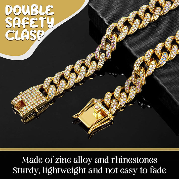 Dog Necklace Metal Cat Chain Pet Crystal Collar Jewelry Accessories For Small Medium Large Dogs Cats