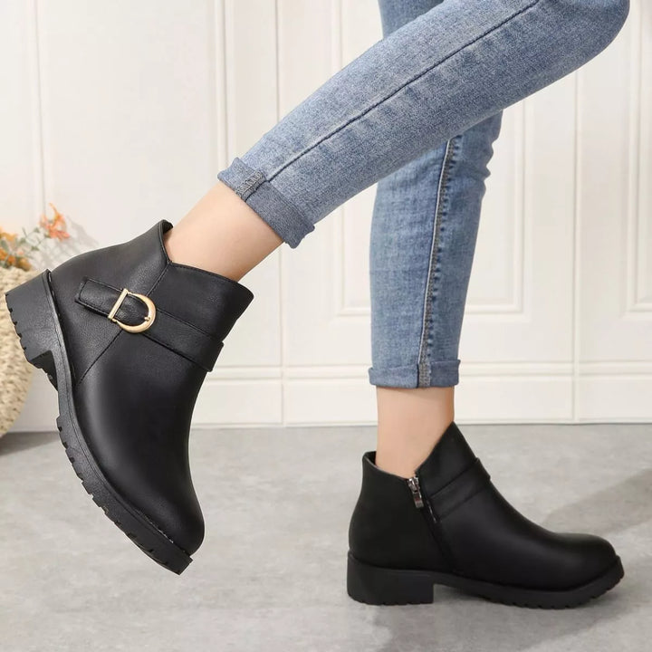 Round Toe Block Heels Boots