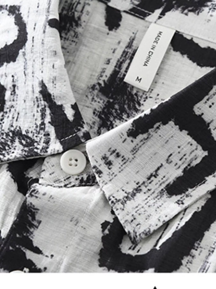 Men's Plus Size Letter Print Short Sleeve Shirt