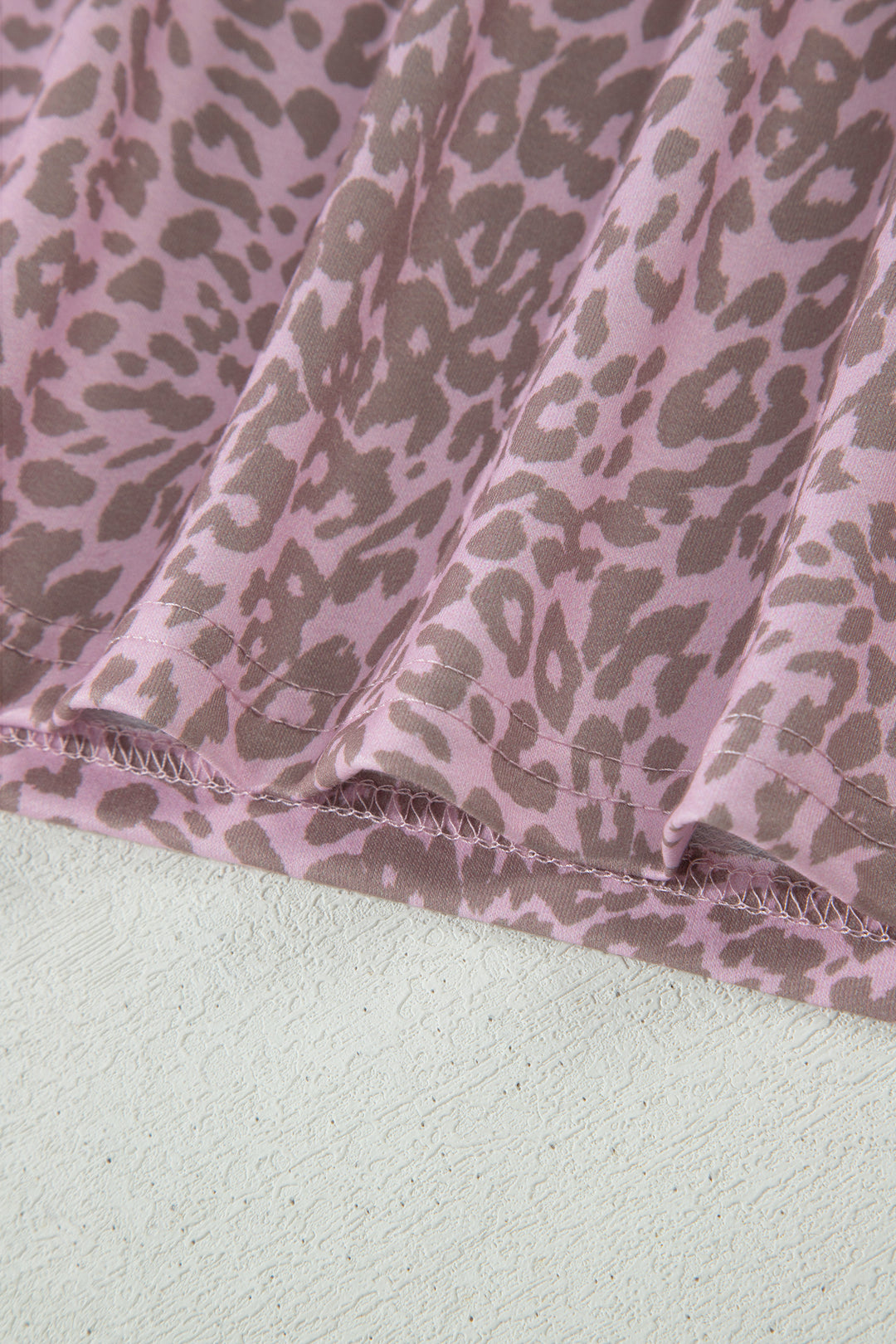 Pink Leopard Retro Studded Star Patch Loose Tee
