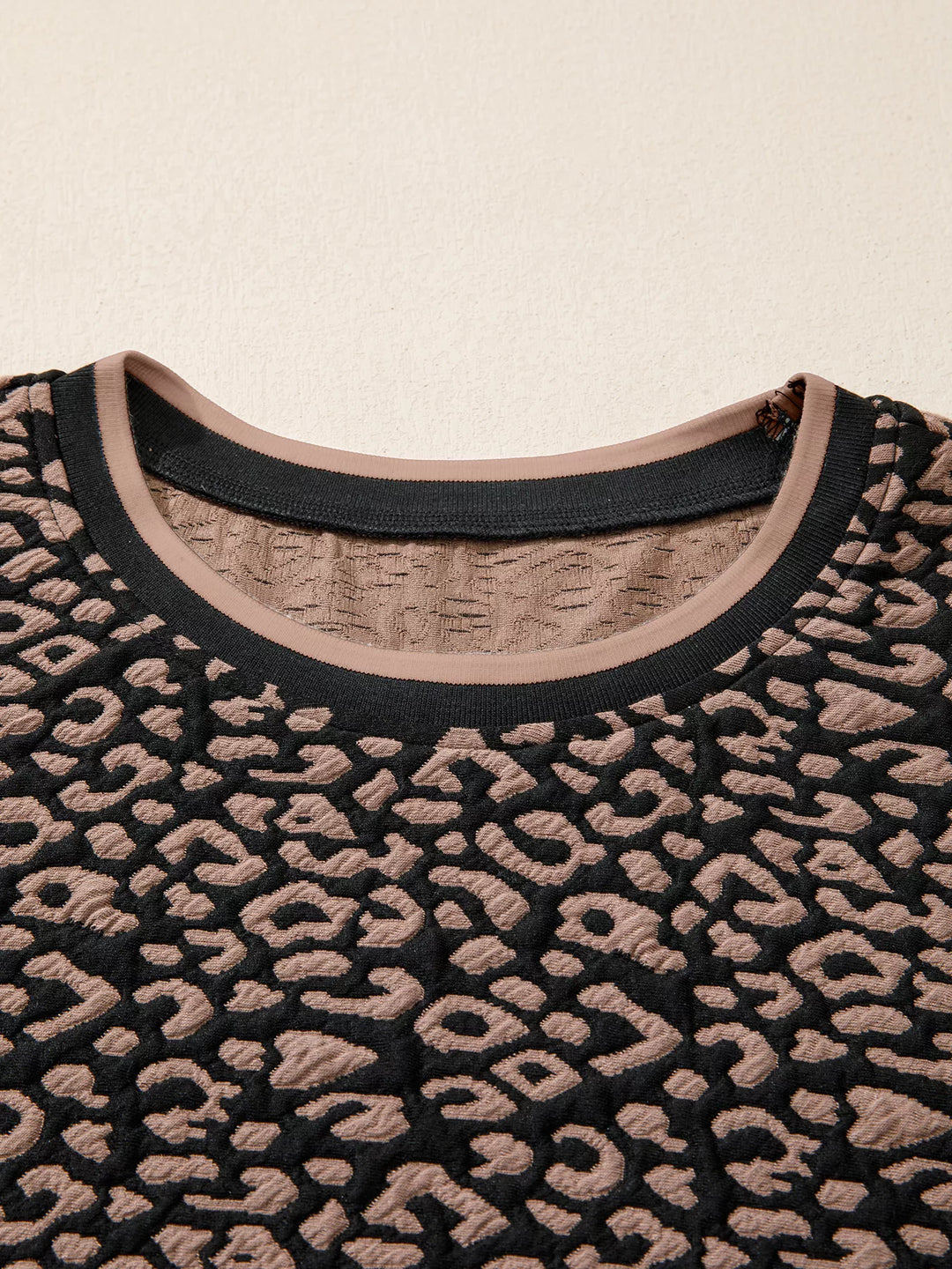 Leopard Print Bubble Sleeve Shift Mini Dress