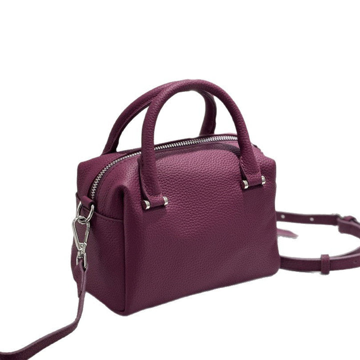 Custom Cross-Border Genuine Leather Women's Bag, New Style Handbag, Versatile Commuter Boston Bag, Single Shoulder Crossbody Bag