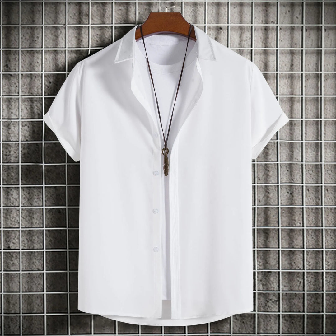Men's Plus Size Casual Short Sleeve Button Down Shirt