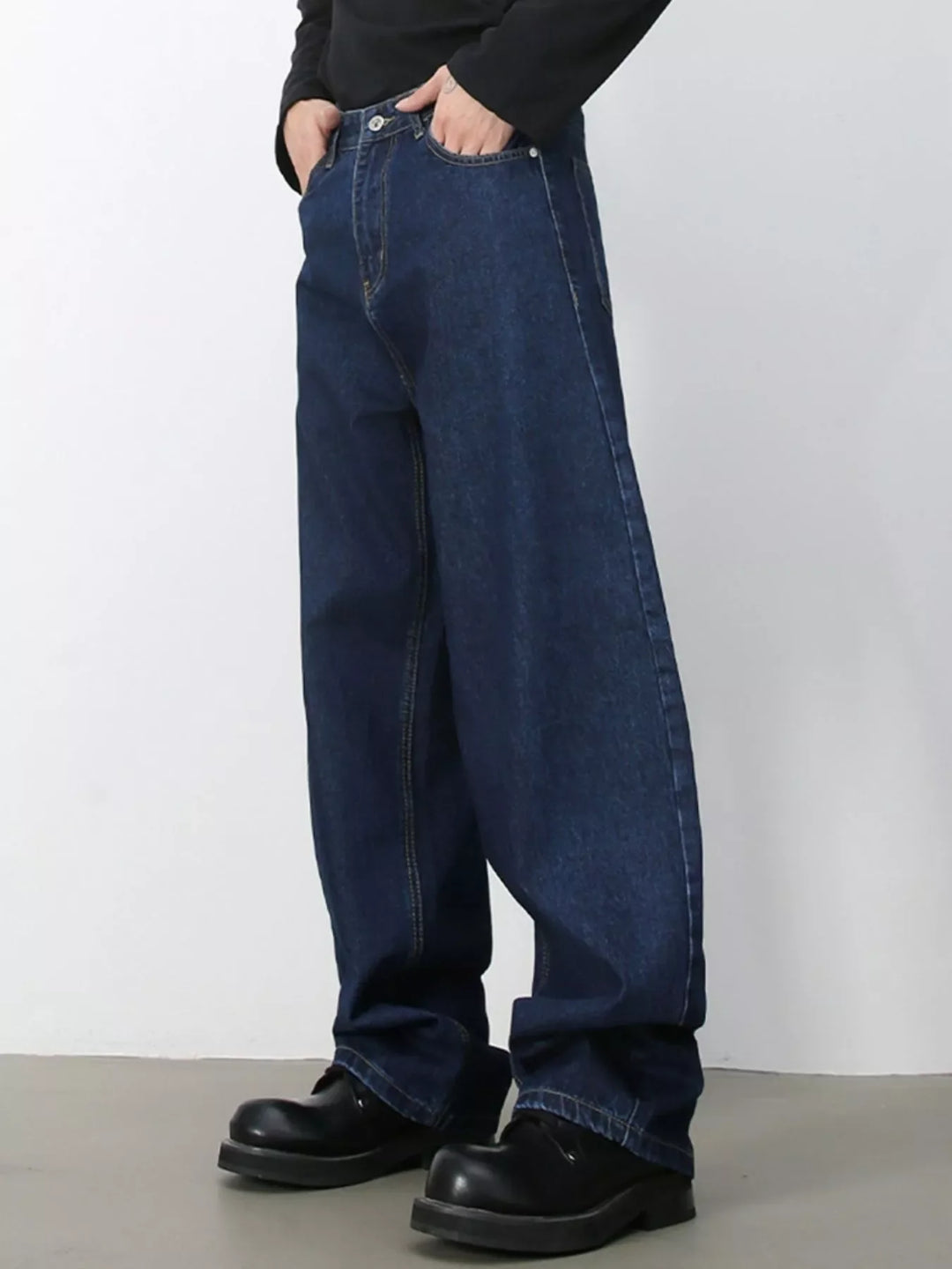 Men's Wash Wide Leg Jeans