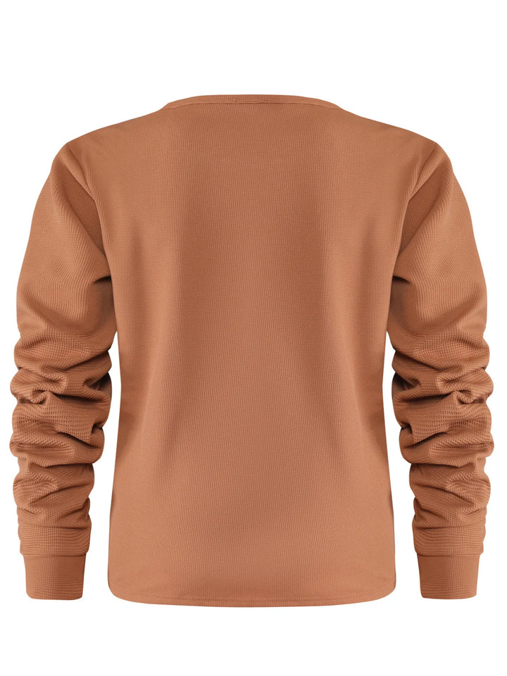 Men's Plus Size Waffle Knit Long Sleeve T-Shirt