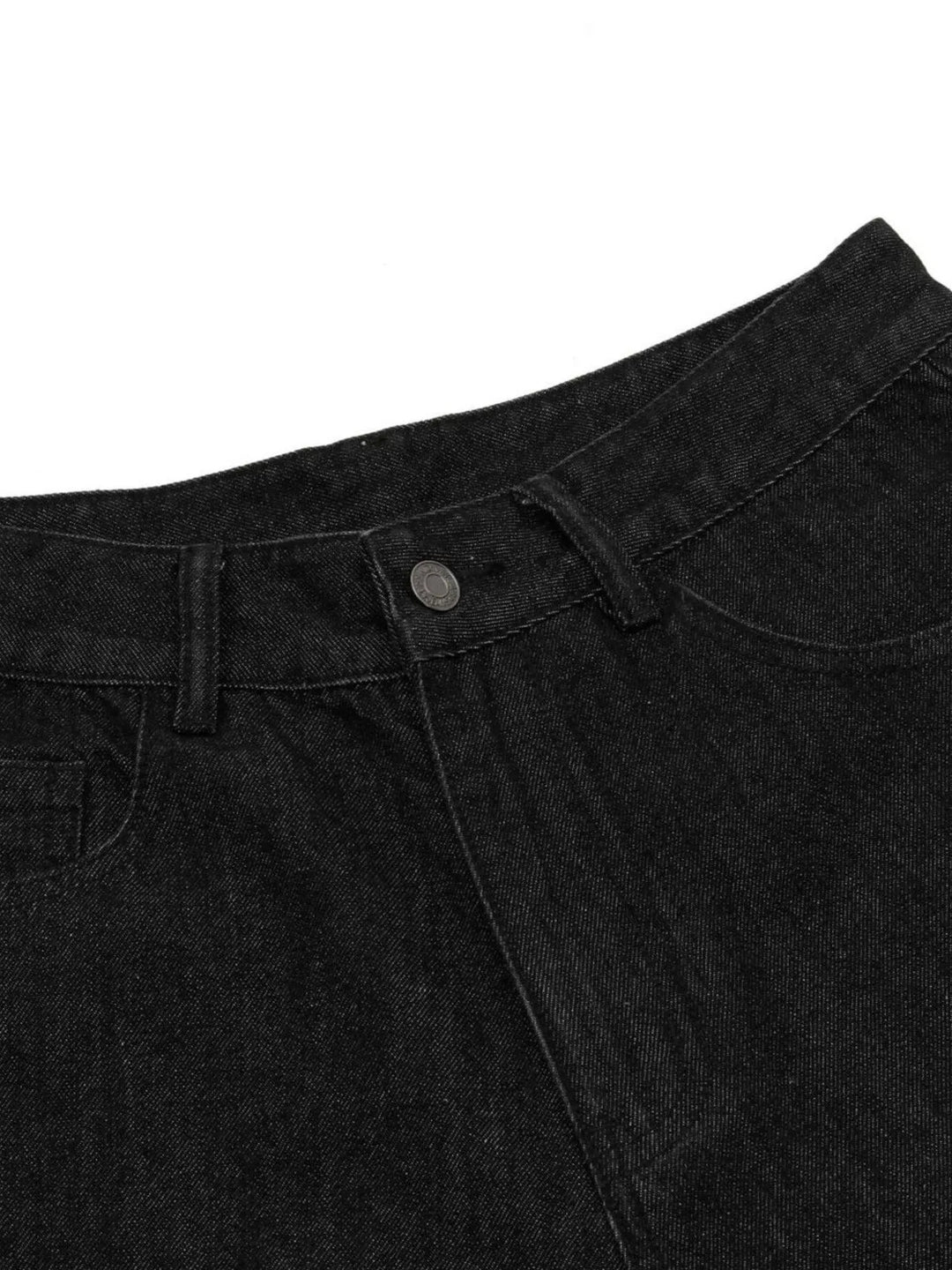 Men's Distressed Camo Trim Denim Bermuda Shorts