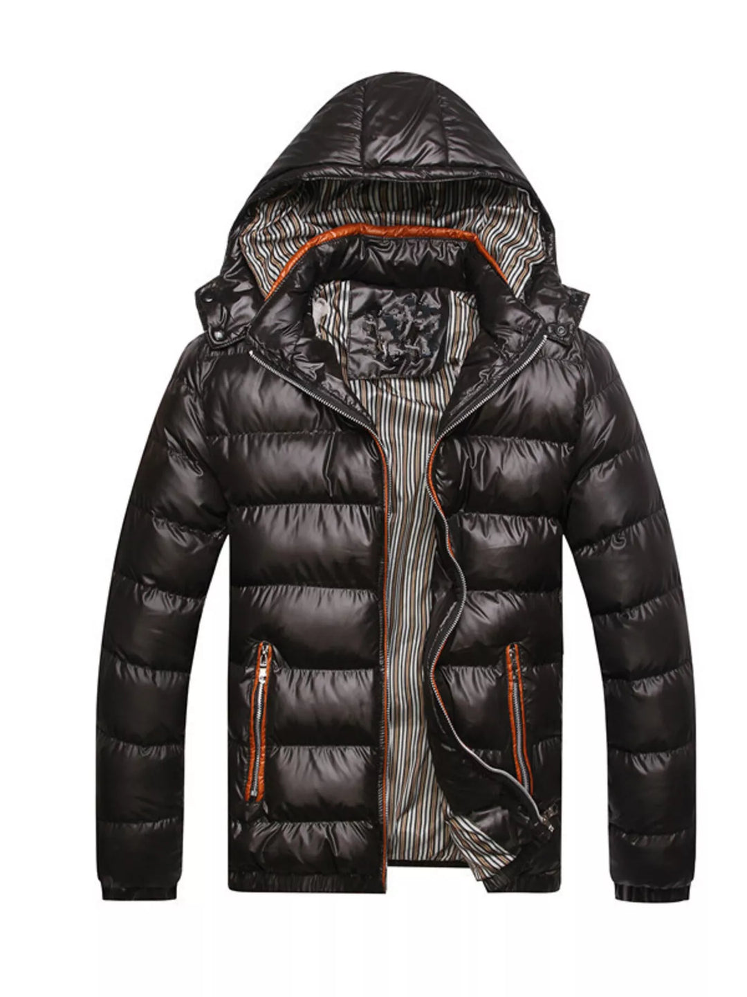 Men's Plus Size Lightweight Hooded Puffer Jacket
