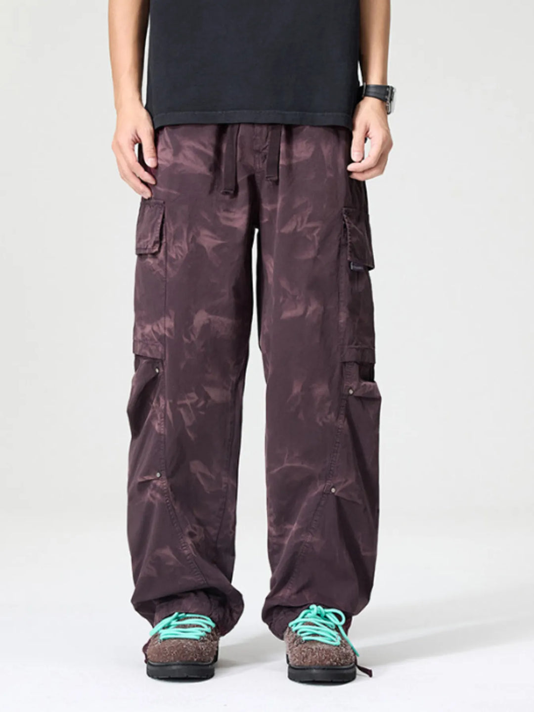 Men's Full Size Wide Leg Cargo Pants Plus Size