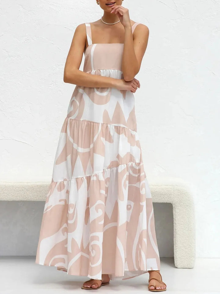Square Neck Wide Strap Maxi Dress