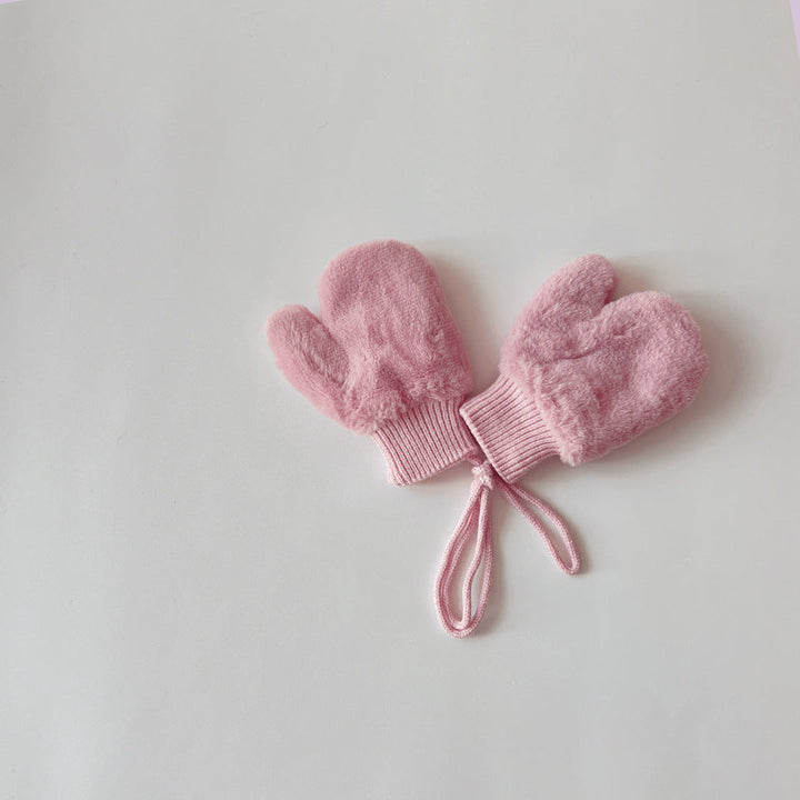 Fleece-lined Warm Finger Halter Baby Gloves