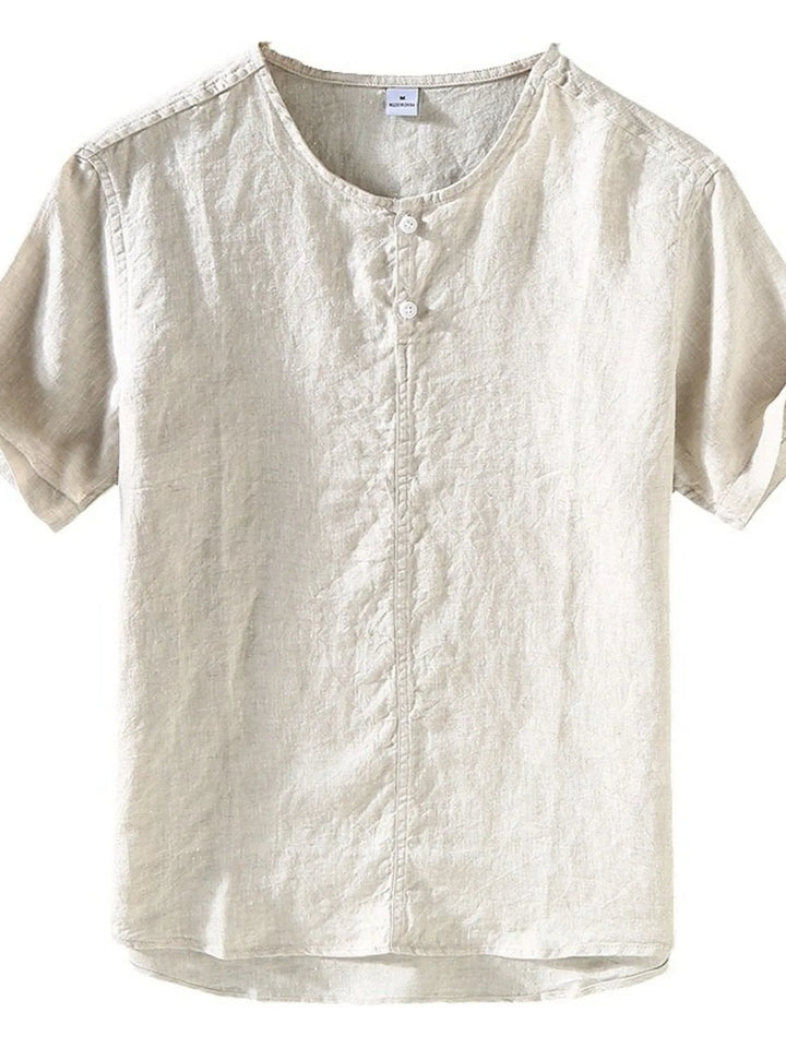Men's Plus Size Round Neck Short Sleeve Blouse