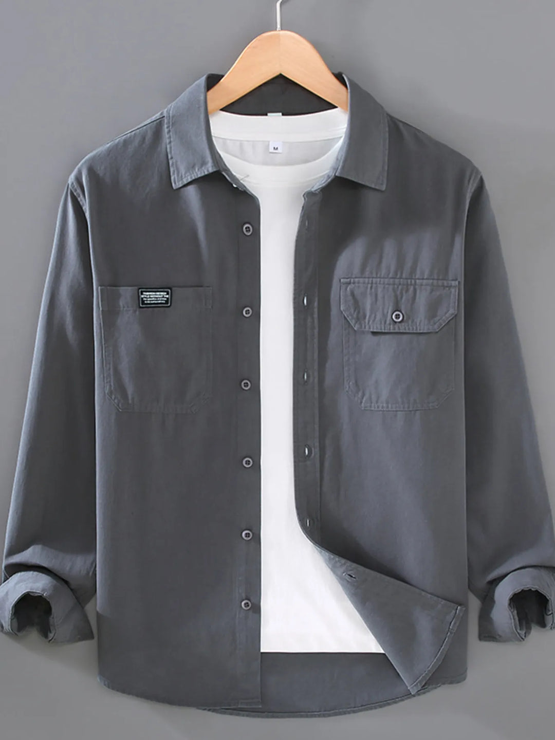 Men's Plus Size Button Up Long Sleeve Shirt