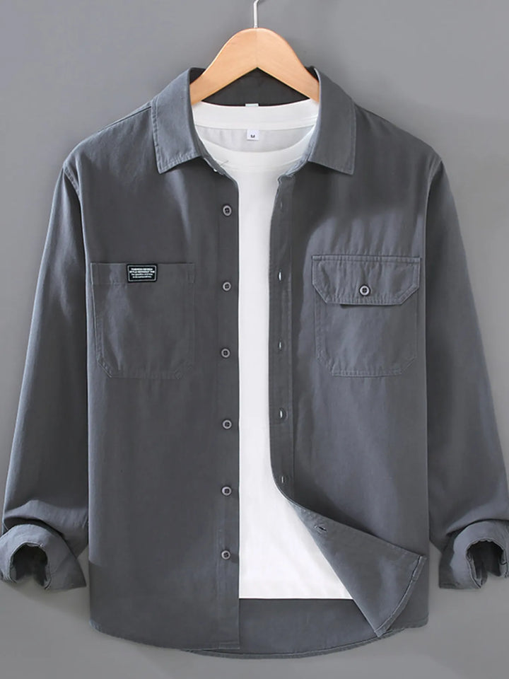 Men's Plus Size Button Up Long Sleeve Shirt