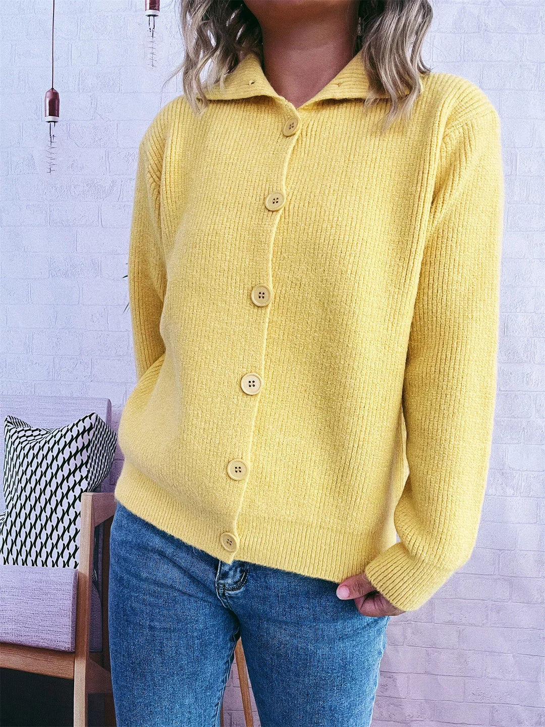 Ribbed Button-Up Cardigan