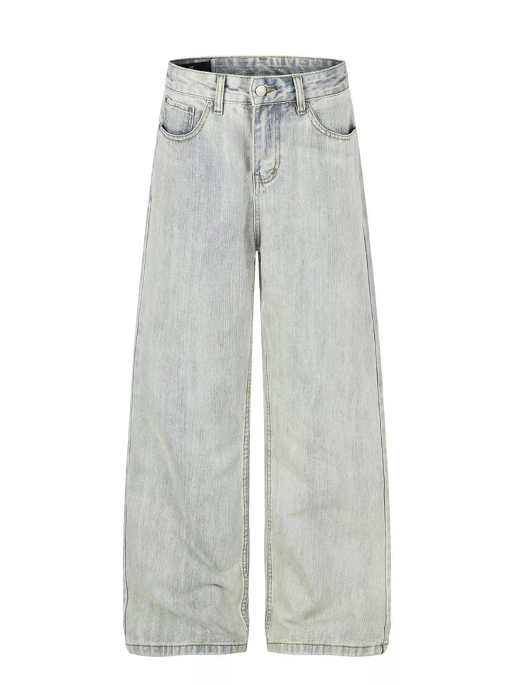 Men's Washed Wide Leg Jeans