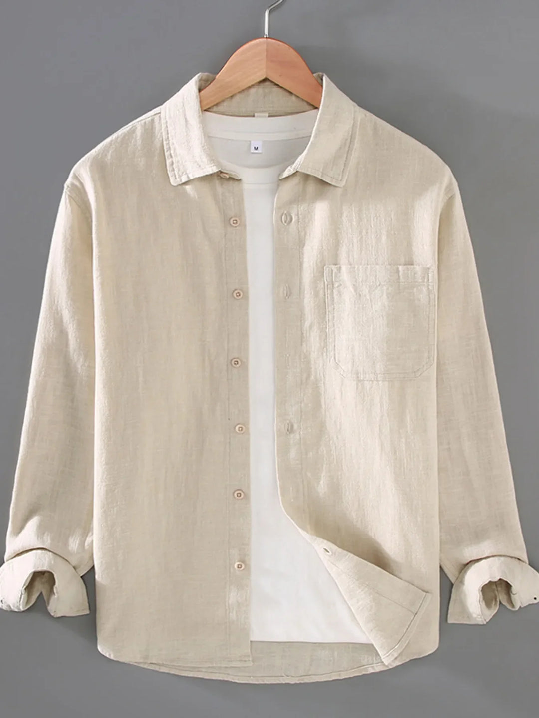 Men's Plus Size Button Up Long Sleeve Shirt