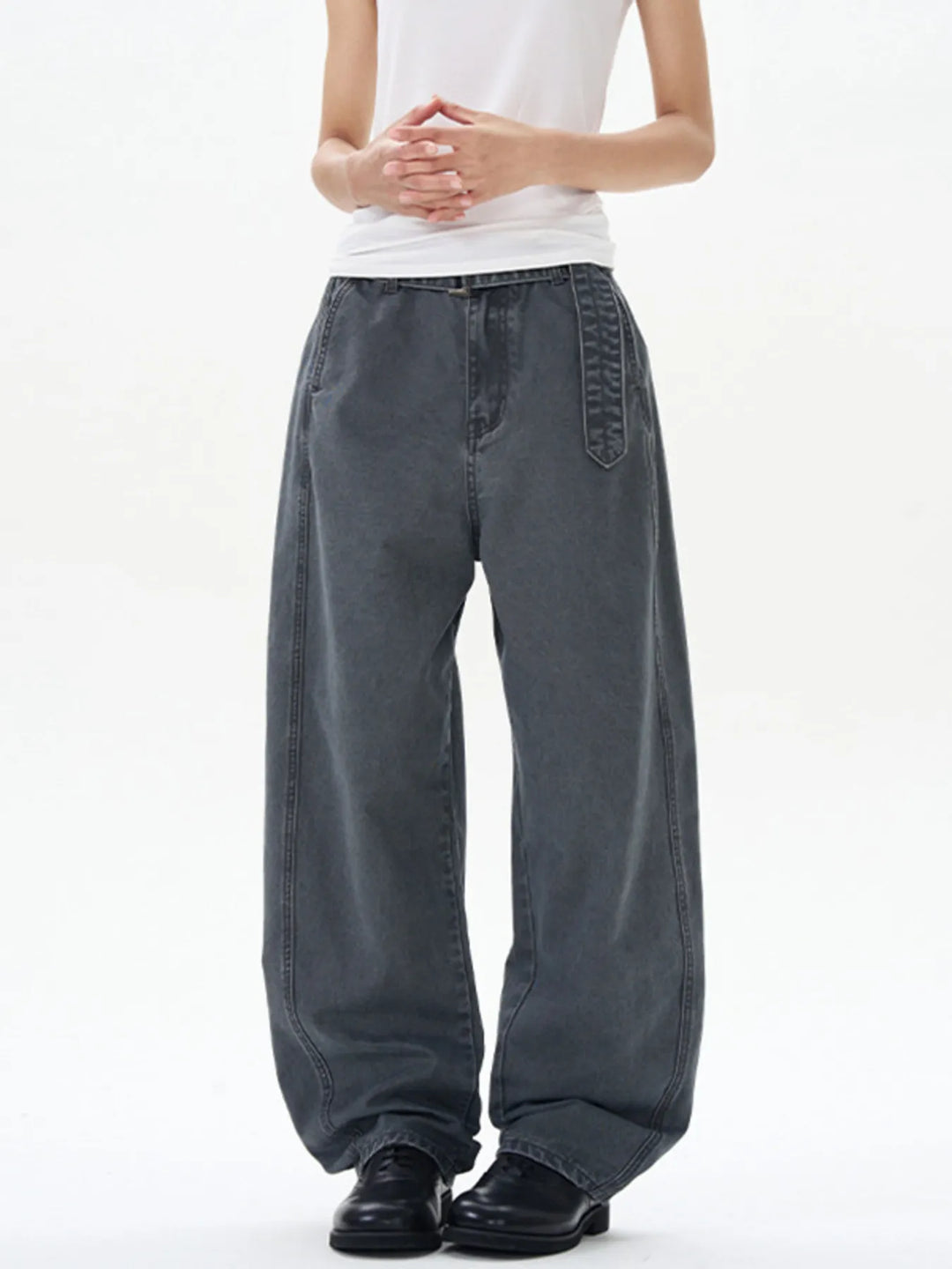 Men's Full Size Washed Wide Leg Cargo Pants Plus Size