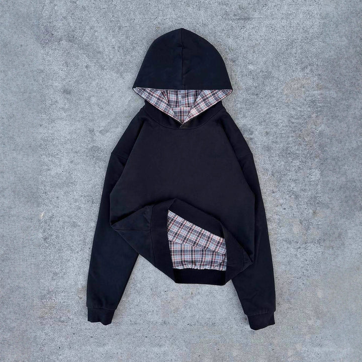 Hip Hop Double-sided Retro Plaid Casual Sweater