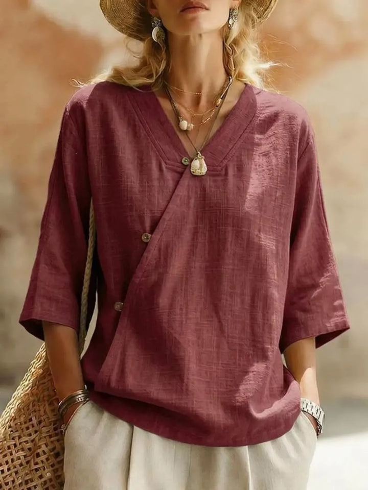 Surplice 3/4 Sleeve Blouse