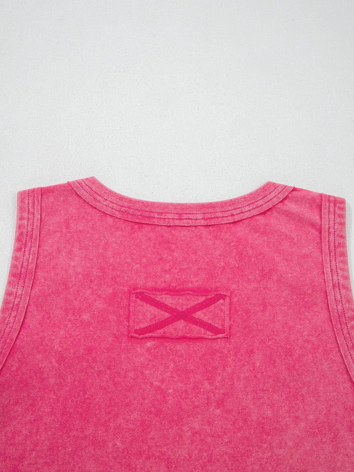Mineral Wash V Neck Tank Top