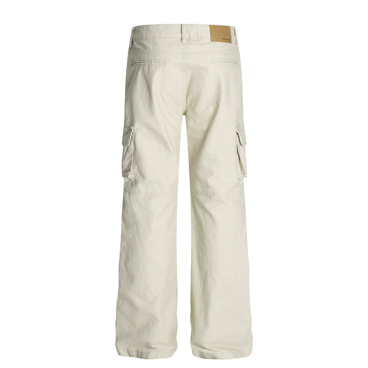 Retro Unisex Solid-Color Multi-Pocket Loose Flare-Bootcut Workwear Casual Pants
