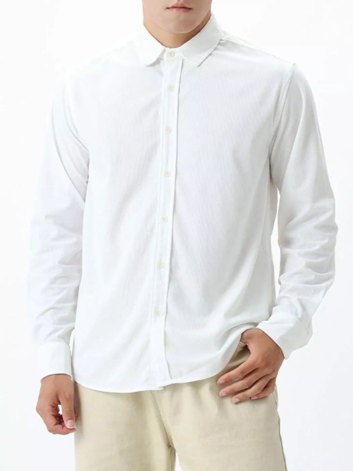 Men's Plus Size Button Up Long Sleeve Shirt