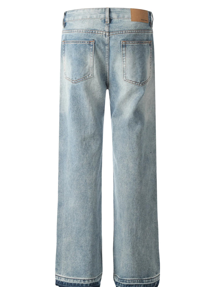 Men's Graffiti Text Print Straight Leg Jeans