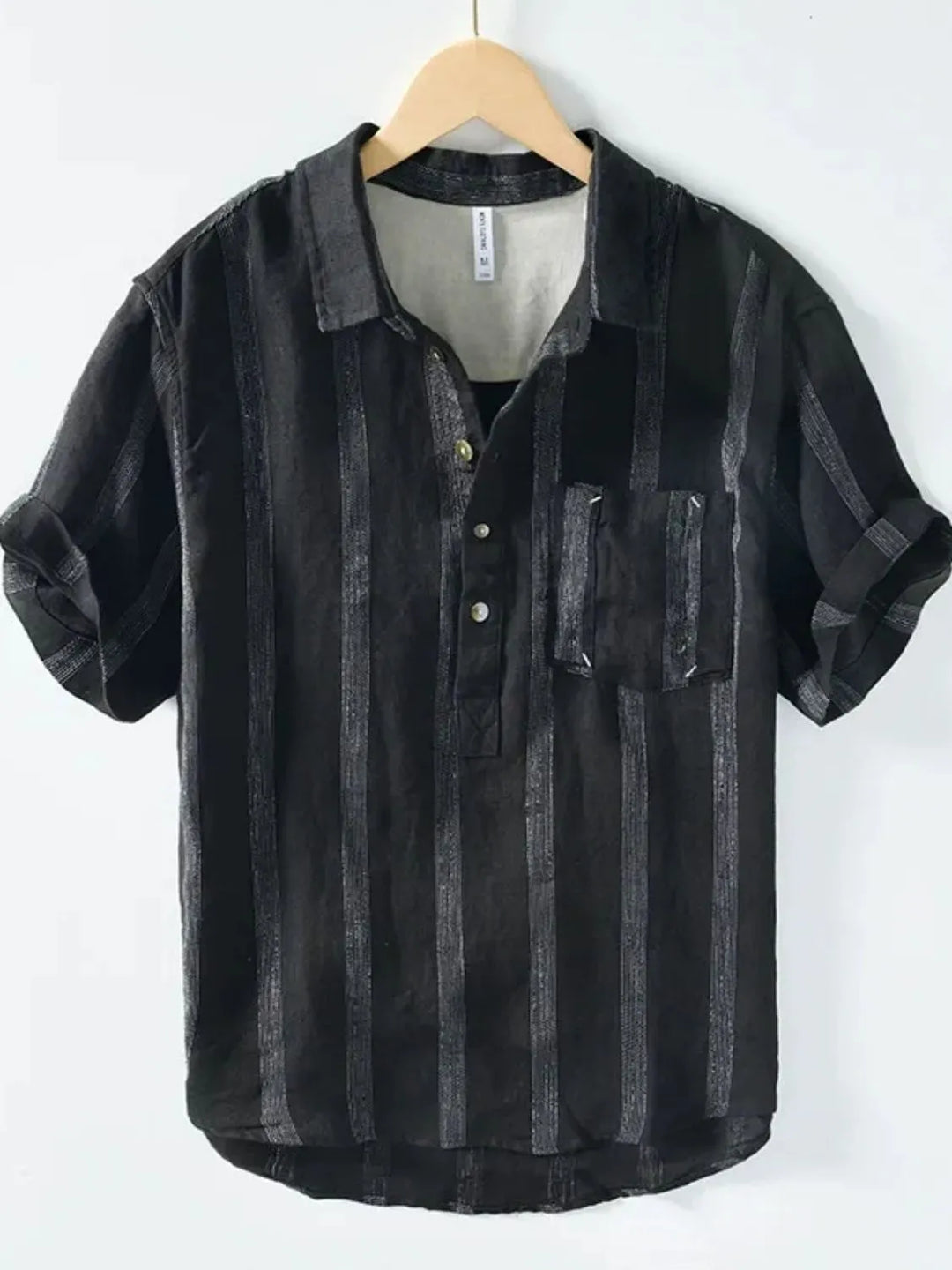 Men's Plus Size Button Detail Short Sleeve Shirt