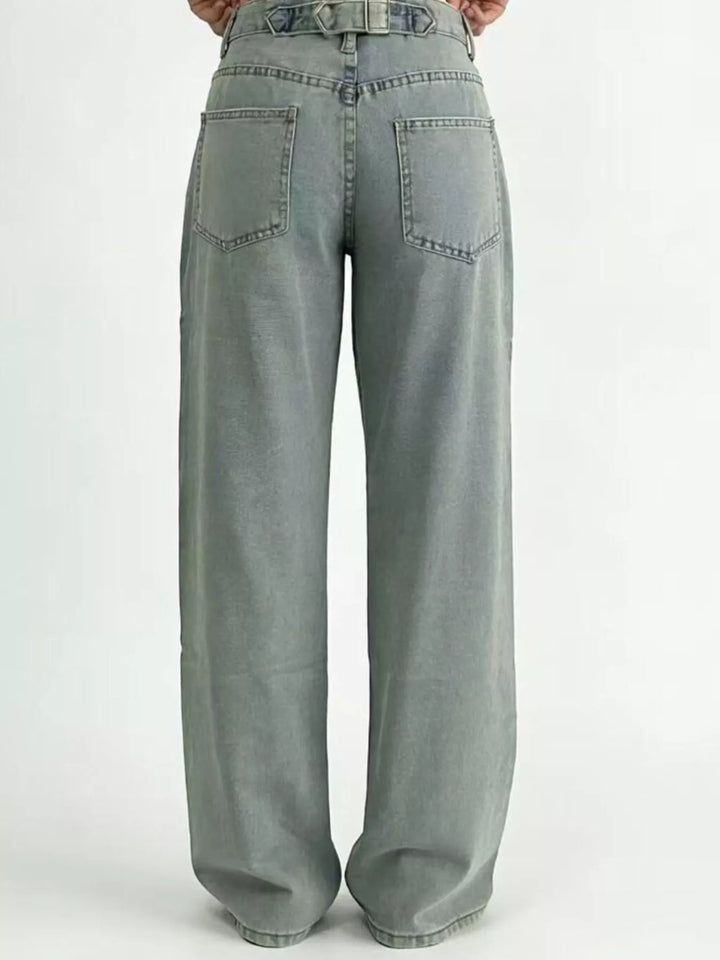 Wide Leg Washed Jeans