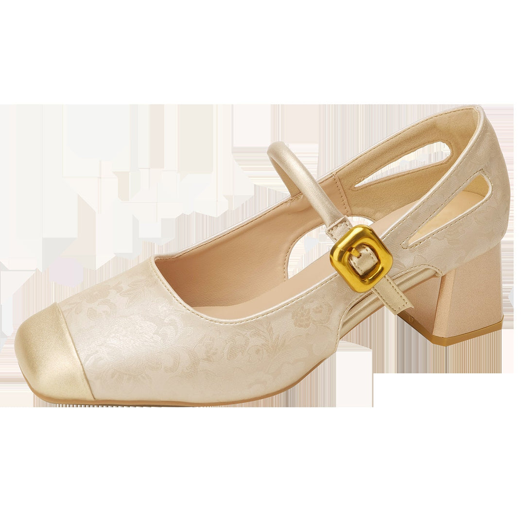 Womens Shoes Soft-soled Fashionable High Heels Outerwear Mary Jane High Heels