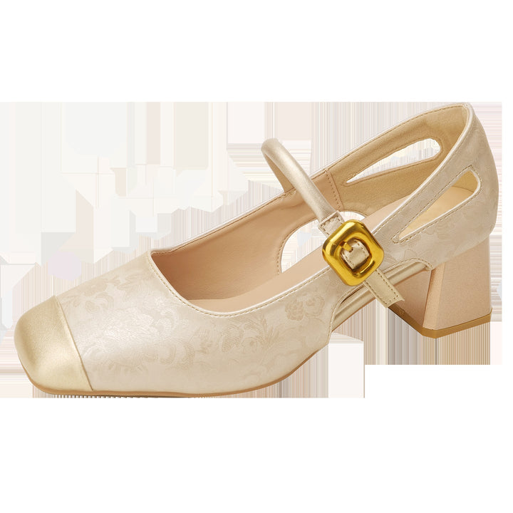 Womens Shoes Soft-soled Fashionable High Heels Outerwear Mary Jane High Heels