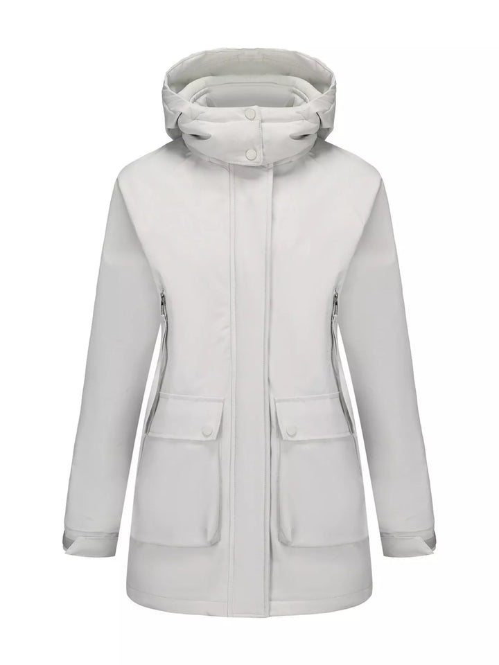 Full Size Zip Up Hooded Parka Outerwear Plus Size
