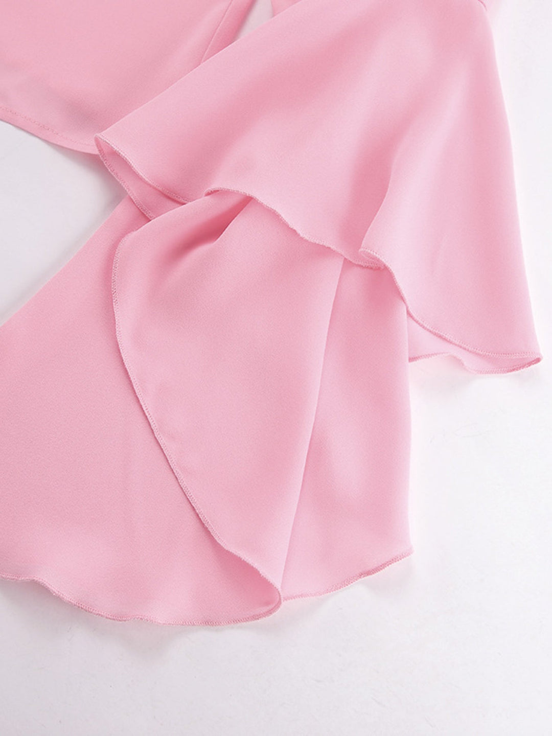 Ruffle Trim Flounce Sleeve Blouse