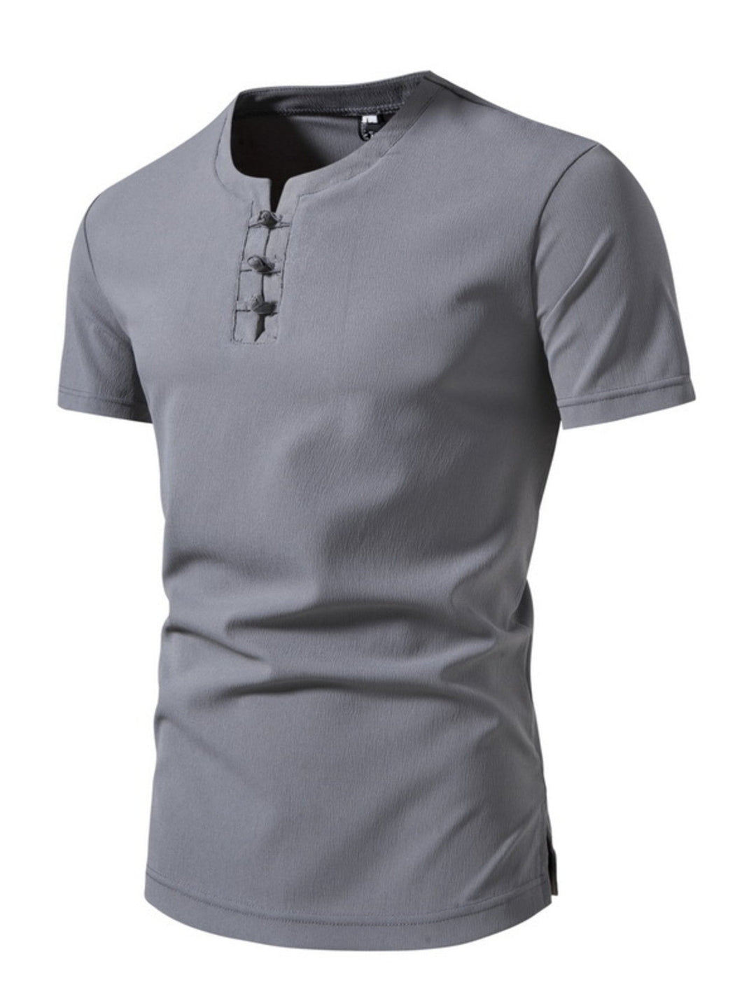 Men's Plus Size Casual Button Henley T-Shirt