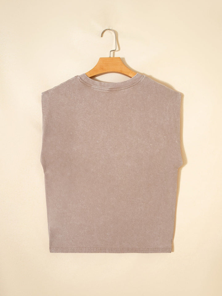 Cowboy & Beer Western Graphic Mineral Wash Tank Top